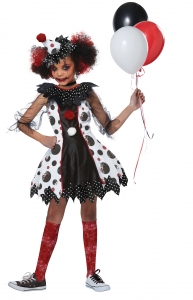 Creepy Clown Girl Kids Costume