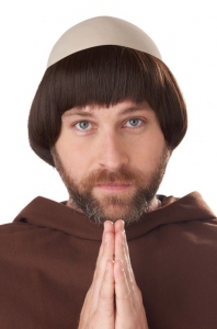 Medieval Friar Wig with Bald Cap