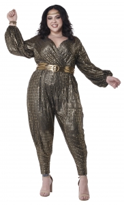 Gold Disco Queen Plus Size Adult Costume