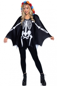 Day of the Dead Poncho Adult Costume