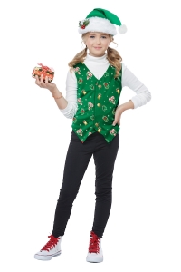 Green Holiday Vest Kids Costumes
