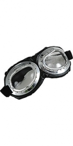 Aviator Goggles Silver & Black with Clear Lens