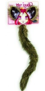 Brown Furry Cat Tail and Ears