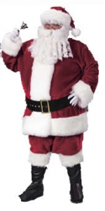 Santa Suit Plush Crimson XXL Costume