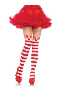 Rudolph Reindeer Opaque Striped Tights