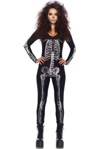 Skeleton Catsuit Sexy Adult Costume