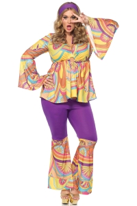 Purple Haze Hippie Plus Size Adult Costume