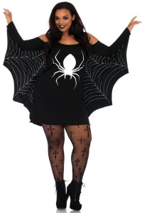 Jersey Spiderweb Dress Plus Size Adult Costume