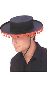Spanish Hat w/ Pom-Poms