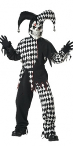 Evil Jester Kids Costume (Black & White)