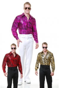 Zebra Print Disco Shirt Adult Costume