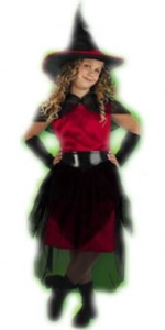 Red Midnight Witch Girl Costume