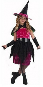 Fuschia Midnight Witch Kids Costume