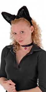 Black Cat Ears Headband Collar &Tail Set