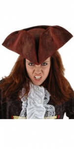 Scallywag Blood Red Pirate Hat