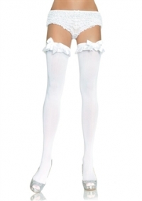 Thigh Highs with Satin Ruffle and Bow