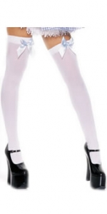 Thigh High White  with Bows