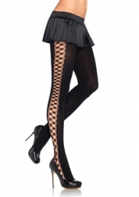 Opaque Tights with Criss Cross Sides