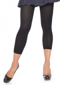 Opaque Black Footless Adult Tights