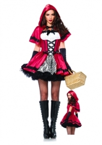 Gothic Red Riding Hood Sexy Adult Costume