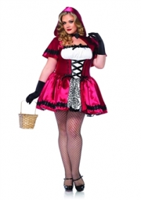 Gothic Red Riding Hood Sexy Plus Size Adult Costume