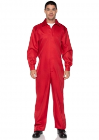 Men's Coveralls Red Jumpsuit Adult Costume