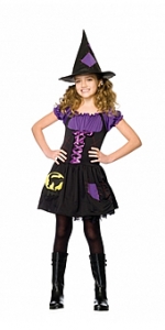 Black Cat Witch Kids Costume