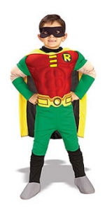 Teen Titans Robin Deluxe Muscle Chest Kids Costume