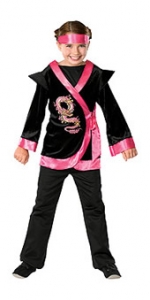 Pink Dragon Ninja Kids Costume