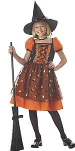 Pretty Pumpkin Witch Kids Costume